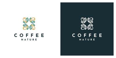 kaffe natur logotyp malldesign vektor