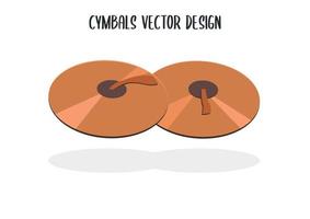 cymbaler vektor design. cymbaler platt stil vektorillustration isolerad på vit bakgrund. cymbaler clipart. cymbaler platt design. slagverksinstrument