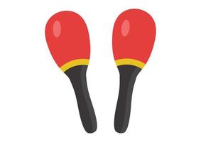 Prisimple Maracas-Vektordesign. flache Artvektorillustration der roten Maracas lokalisiert auf weißem Hintergrund. Maracas-Clipart. Maracas-Symbol-Cartoon vektor