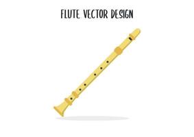 inspelare vektor design. gul inspelare platt stil vektorillustration isolerade på vitt. musik instrument. klassiska blåsinstrument koncept. blockflöjt clipart