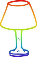 regnbågsgradient linjeteckning tecknad dekorativ lampa vektor