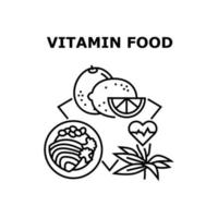 vitamin mat vektor konceptet svart illustration