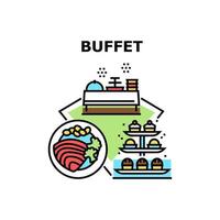 Buffet-Essen-Vektor-Konzept-Farbillustration vektor