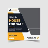fastigheter hus egendom försäljning fyrkantig post eller webb banner mall vektor