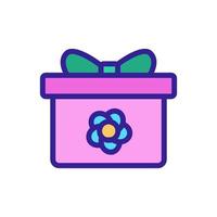 Blume Geschenkbox Symbol Vektor Umriss Illustration