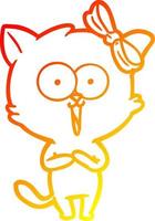 warme Gradientenlinie Zeichnung Cartoon-Katze vektor