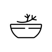 Schüssel mit Fenchel-Symbol Vektor-Umriss-Illustration vektor