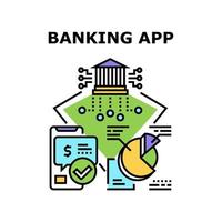 Farbabbildung des Banking-App-Vektorkonzepts vektor