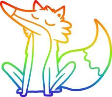 Regenbogen-Gradientenlinie Zeichnung Cartoon-Wolf vektor