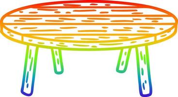 regnbåge gradient linje ritning träbord vektor