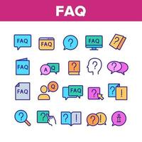 FAQ häufig gestellte Fragen Farbsatzvektor vektor