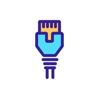 kabel internet ikon vektor. isolerade kontur symbol illustration vektor