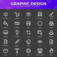 Grafikdesign-Icon-Pack mit schwarzer Farbe vektor