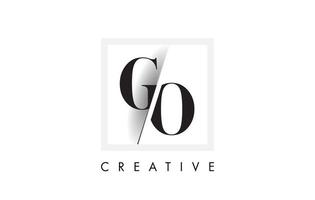 Go Serif Letter Logo Design mit kreativem Schnitt. vektor