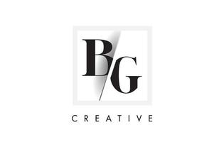 bg Serif-Logo-Design mit kreativem Schnitt. vektor