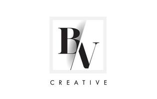 bv Serif-Logo-Design mit kreativem Schnitt. vektor