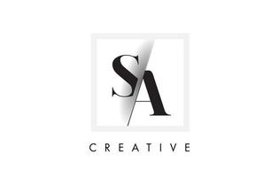 sa Serifenbuchstaben-Logo-Design mit kreativem Schnitt. vektor