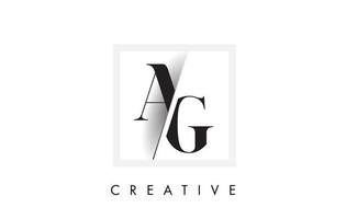 ag-serifen-logo-design mit kreativem kreuzschnitt. vektor
