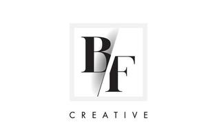 bf Serif-Logo-Design mit kreativem Schnitt. vektor