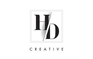 HD-Serif-Logo-Design mit kreativem Schnitt. vektor