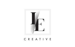 Le Serif Letter Logo Design mit kreativem Schnitt. vektor