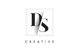 DS Serif Letter Logo Design mit kreativem Schnitt. vektor