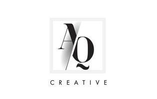 aq Serif-Logo-Design mit kreativem Schnitt. vektor