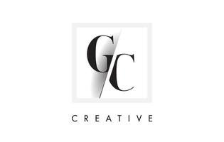 GC Serif Letter Logo Design mit kreativem Schnitt. vektor