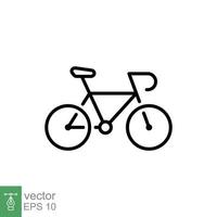 Fahrrad-Symbol. einfacher Gliederungsstil. Fahrrad, Rennen, Transportkonzept. dünne Linie Vektorillustration isoliert auf weißem Hintergrund. Folge 10. vektor