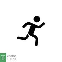 Läufer-Symbol. einfacher solider Stil. mann läuft schnell, rennen, sprint, sportkonzept. Glyphenvektorillustration lokalisiert auf weißem Hintergrund. Folge 10. vektor
