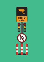 CCTV område trafikskylt vektor illustration