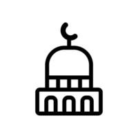 Symbolvektor für Moschee. isolierte kontursymbolillustration vektor