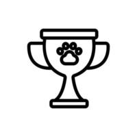 hundetraining cup trophäe symbol vektor umriss illustration