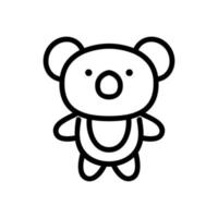 Panda-Spielzeug-Symbol-Vektor-Umriss-Illustration vektor