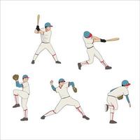 uppsättning baseball vektorillustration. smet och kanna tecken och symbol. vektor