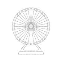 Arbeitsblatt zum Verfolgen von Glücksrädern für Kinder vektor