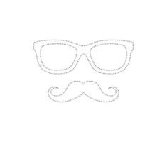 kalkylblad för mustasch och glasögon för barn vektor