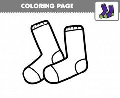 utbildning spel för barn målarbok tecknad bärbara kläder strumpor utskrivbart kalkylblad vektor