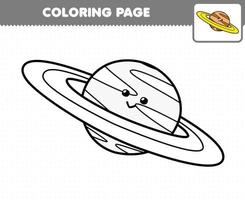 utbildning spel för barn målarbok söt tecknad solsystem planet utskrivbart kalkylblad vektor