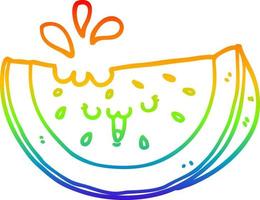 Regenbogen-Gradientenlinie Zeichnung Cartoon Wassermelone vektor