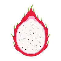 handgezeichnete drachenfruchtscheibe animierte früchte symbol clipart vektorillustration vektor