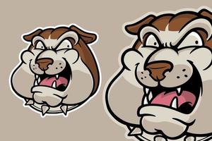 Bulldogge Kopf Maskottchen Vektor Illustration Cartoon Stil