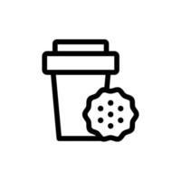 kaffe kaka ikon vektor. isolerade kontur symbol illustration vektor