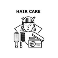 Haarpflege-Tool-Vektor-Konzept schwarze Illustration vektor