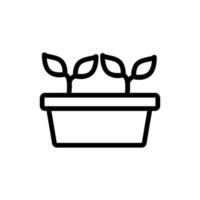 Kompost Pflanzen Topf Symbol Vektor Umriss Illustration