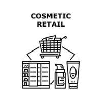 kosmetische Einzelhandelsvektorkonzept-Schwarzillustration vektor