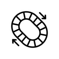 kreisförmiges endloses Förderband-Symbol Vektor-Umriss-Illustration vektor