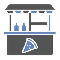 Pizza-Stall-Symbol-Stil vektor