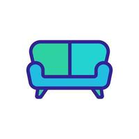 Symbolvektor für das Sofa zu Hause. isolierte kontursymbolillustration vektor