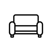 Symbolvektor für das Sofa zu Hause. isolierte kontursymbolillustration vektor